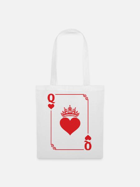 Queen Heart Card passende Paare süßer Valentinstag - Stoffbeutel - Weiß