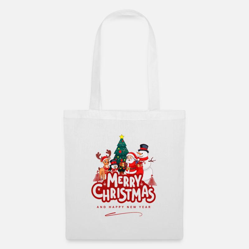 Frohe Weihnachten | Festliche Weihnachtskleidung & Geschenke - Stoffbeutel - Weiß