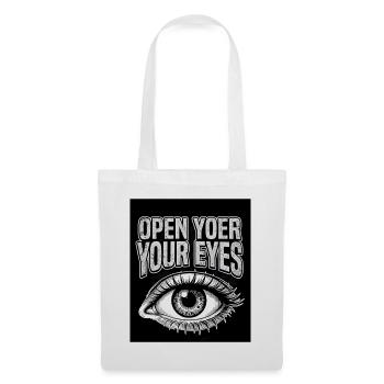 Graphique Ouvre les yeux - Sac en tissu - blanc - Devant