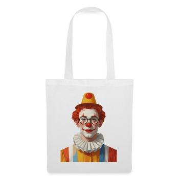 Ein Clown zu Karneval / Fasching - Stoffbeutel - Weiß - Vorne
