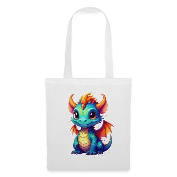 Dragon mignon - Sac en tissu - blanc - Devant