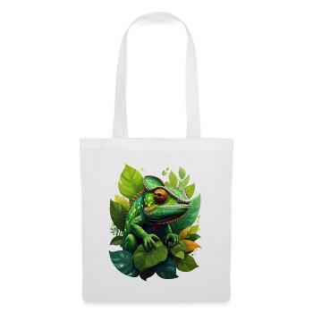 caméléon - Sac en tissu - blanc - Devant