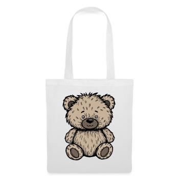 Cute Scruffy Beige Teddy Bear  - Tote Bag - white - Front