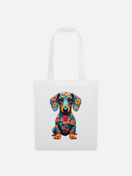 Dackel Dachshund Tekel - Stoffbeutel - Weiß