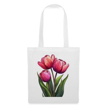 Tulipes pour le printemps - Sac en tissu - blanc - Devant