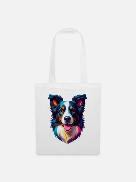 Border Collie - Stoffbeutel - Weiß