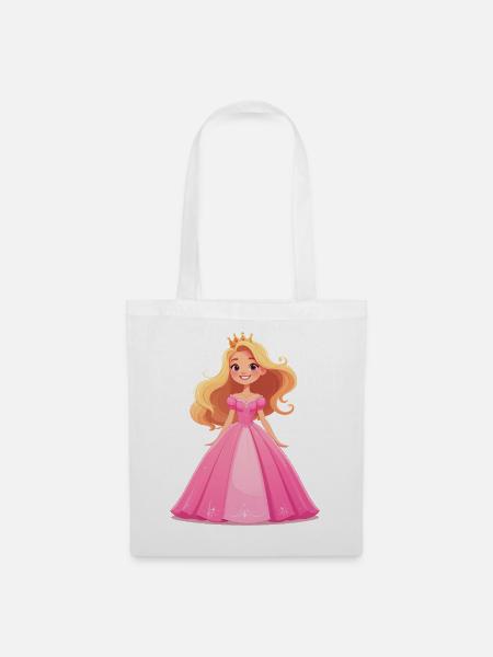 Prinzessin in einem rosa Kleid - Stoffbeutel - Weiß