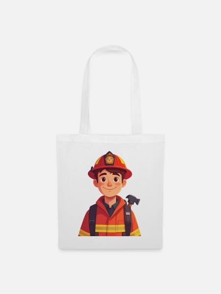 Feuerwehrmann - Stoffbeutel - Weiß