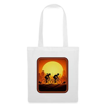 cyclists sunset - Stoffbeutel - Weiß - Vorne