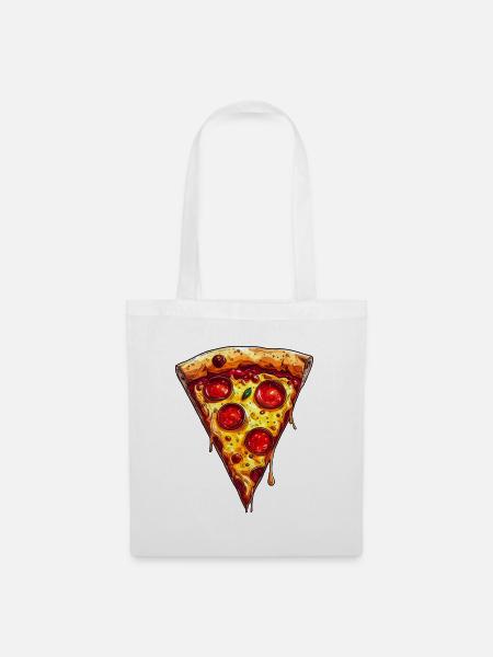 Pizza - Stoffbeutel - Weiß