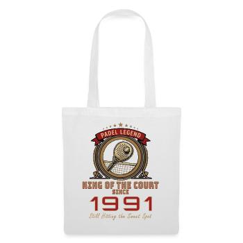 Légende du Padel 1991, T-shirt d’anniversaire, sweat à capuche, tasse - Sac en tissu - blanc - Devant