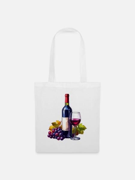 Rotwein / Wein - Stoffbeutel - Weiß