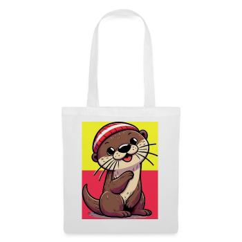 loutre - Sac en tissu - blanc - Devant