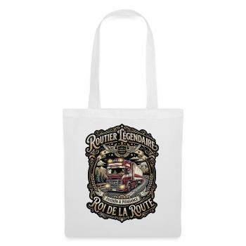 Routier chauffeur poids lourd camion route vintage - Sac en tissu - blanc - Devant