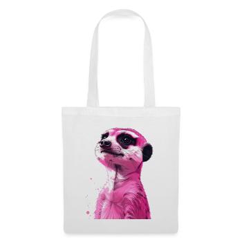 Suricate rose - Sac en tissu - blanc - Devant