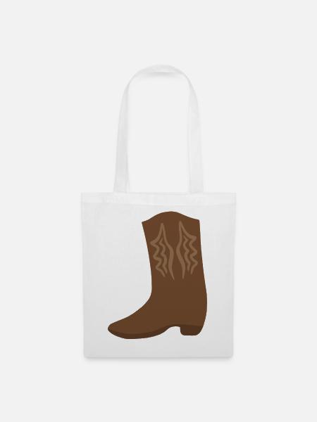 Western Boot Stitch Art - Stoffbeutel - Weiß