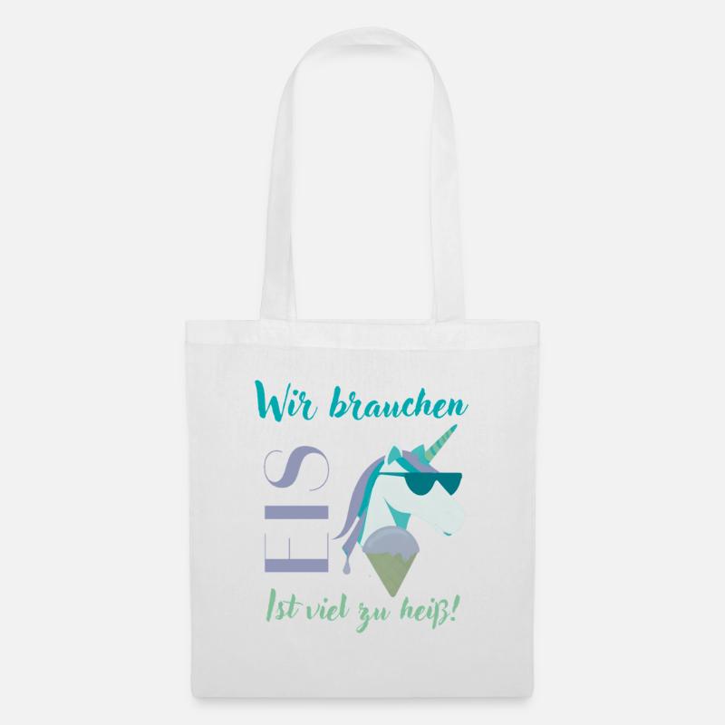 Wir brauchen Eis Einhorn Sommerdesign - Stoffbeutel - Weiß