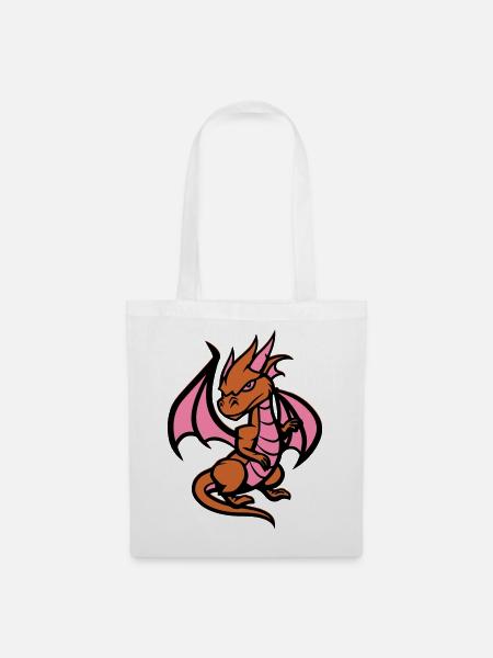 Kleiner Drachen - Stoffbeutel - Weiß