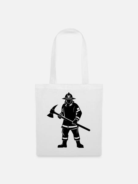 Feuerwehrmann - Stoffbeutel - Weiß