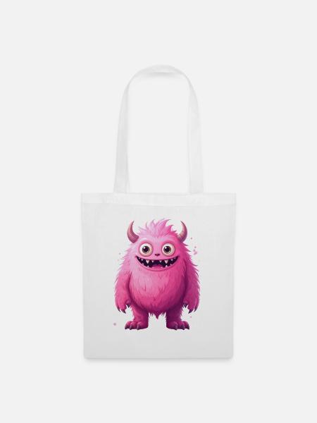 Pinkes Monster - Stoffbeutel - Weiß