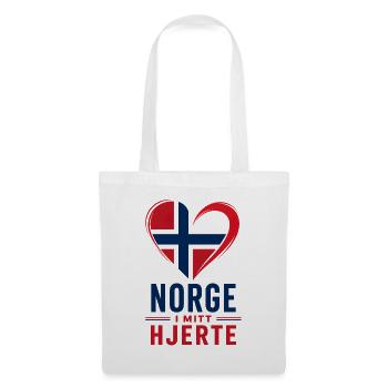Norge i mitt hjerte - Tygväska - vit - Fram