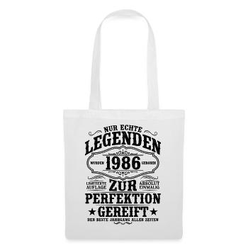 1986 Jahrgang Vintage Geburtstag Geschenk Retro - Stoffbeutel - Weiß - Vorne