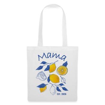 Mama Est. 2026 Vintage Lemons Mom Geschenk - Stoffbeutel - Weiß - Vorne