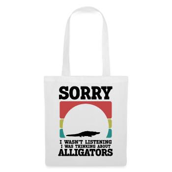 Alligator Silhouette Humor  - Stoffbeutel - Weiß - Vorne