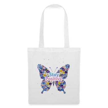 Floral Butterfly Stay Positive - Tote Bag - white - Front