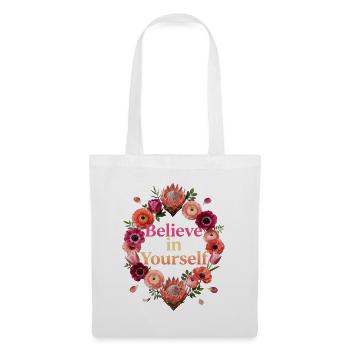 Believe in Yourself: Flower Circle - Tote Bag - white - Front
