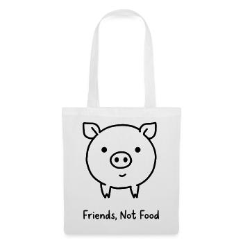 Friends Not Food Pork Vegan Minimalist - Tote Bag - white - Front