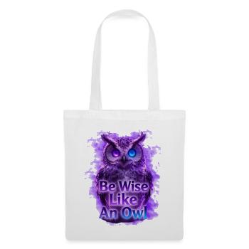 Be Wise Like An Owl Neon Design - Tote Bag - white - Front