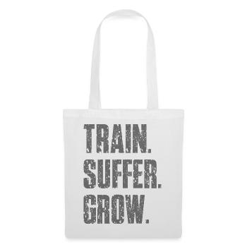 Train Suffer Grow Grunge Theme - Gray - Tote Bag - white - Front