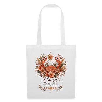 Krebs Tierkreis Terrakotta Botanische Astrologie Boho - Stoffbeutel - Weiß - Vorne
