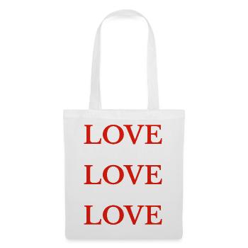 Love Love Love: Fettes Rot - Stoffbeutel - Weiß - Vorne
