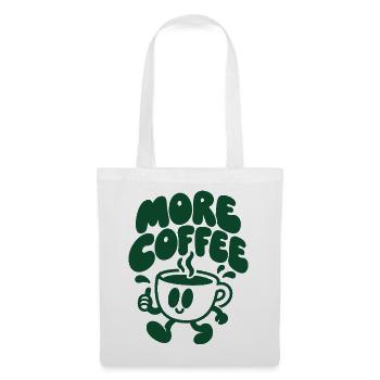 More Coffee – Laufende Kaffeetasse - Stoffbeutel - Weiß - Vorne