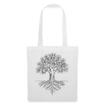 Eichenbaum-Illustration T-Shirt - Stoffbeutel - Weiß - Vorne