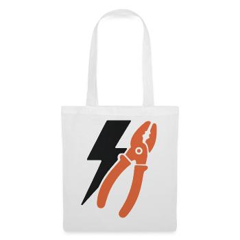 Elektriker Icon Emblem. – Motiv – Geschenkidee. - Stoffbeutel - Weiß - Vorne