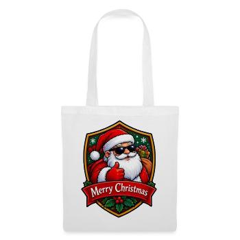 Weihnachts Santa Daumen Hoch Schild - Stoffbeutel - Weiß - Vorne