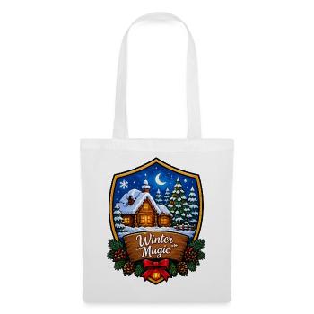 Winterzauberwald Chalet Schild - Stoffbeutel - Weiß - Vorne