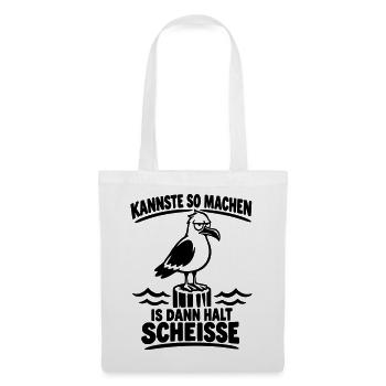 Freche Möwe Kannste so Lustiger Spruch - Stoffbeutel - Weiß - Vorne