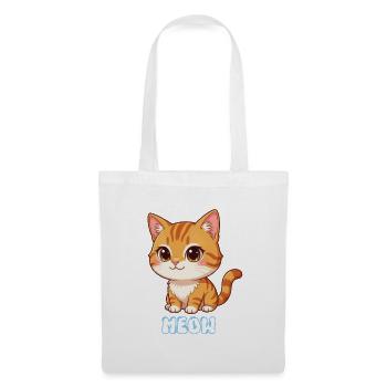 Niedliches Kätzchen-Miau-Cartoon-Katzen-Katzen-Design - Stoffbeutel - Weiß - Vorne