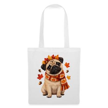Mops Hund süßer Mops niedlicher Mops - Stoffbeutel - Weiß - Vorne