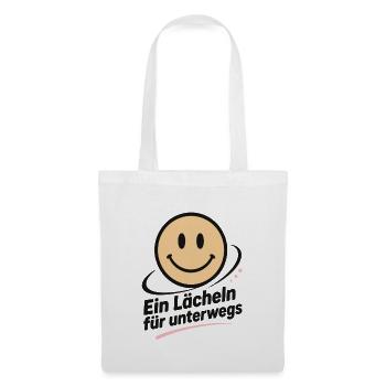 Ein Lächeln für unterwegs - Stoffbeutel - Weiß - Vorne