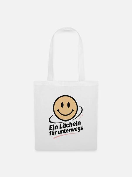Ein Lächeln für unterwegs - Stoffbeutel - Weiß