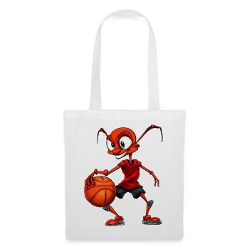 Ameisen Basketball / B-Ball Ameise - Stoffbeutel - Weiß - Vorne