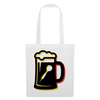 Bierkrug Dartpfeil Wappen - Stoffbeutel - Weiß - Vorne