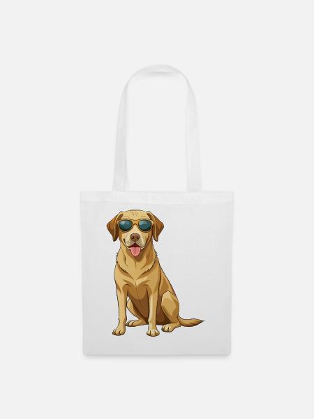 Labrador Retriever mit Sonnenbrille - Stoffbeutel - Weiß