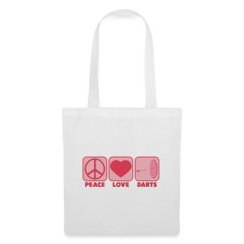Dart Girl Mädchen Sprüche Lustige Pink Peace Love - Stoffbeutel - Weiß - Vorne