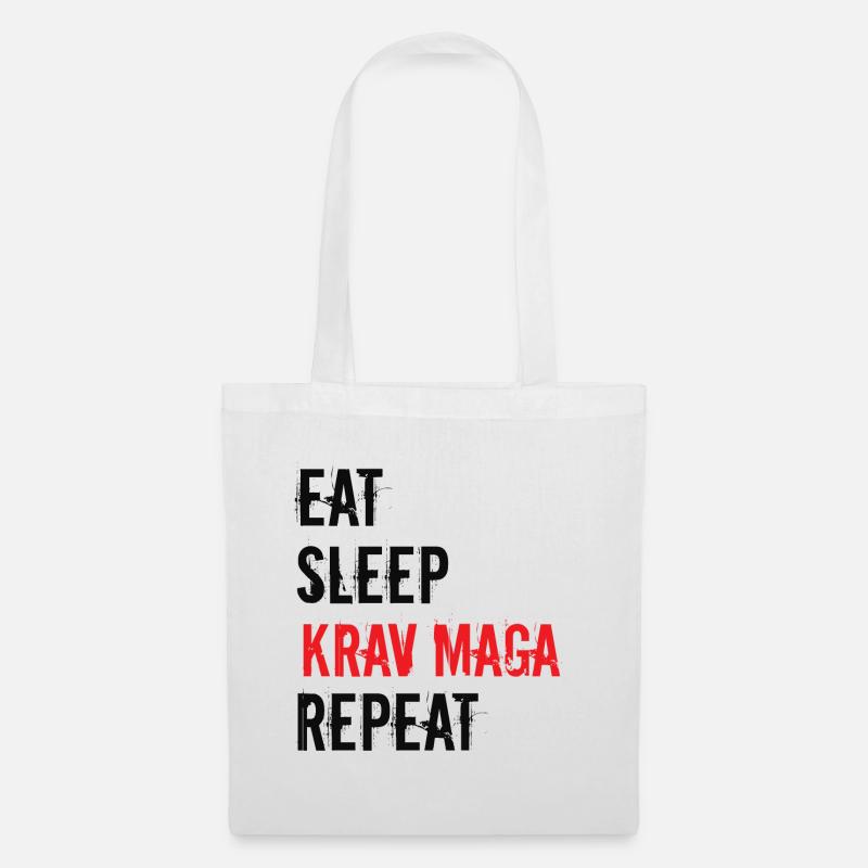 Eat Sleep Krav Maga Wiederholung - Stoffbeutel - Weiß